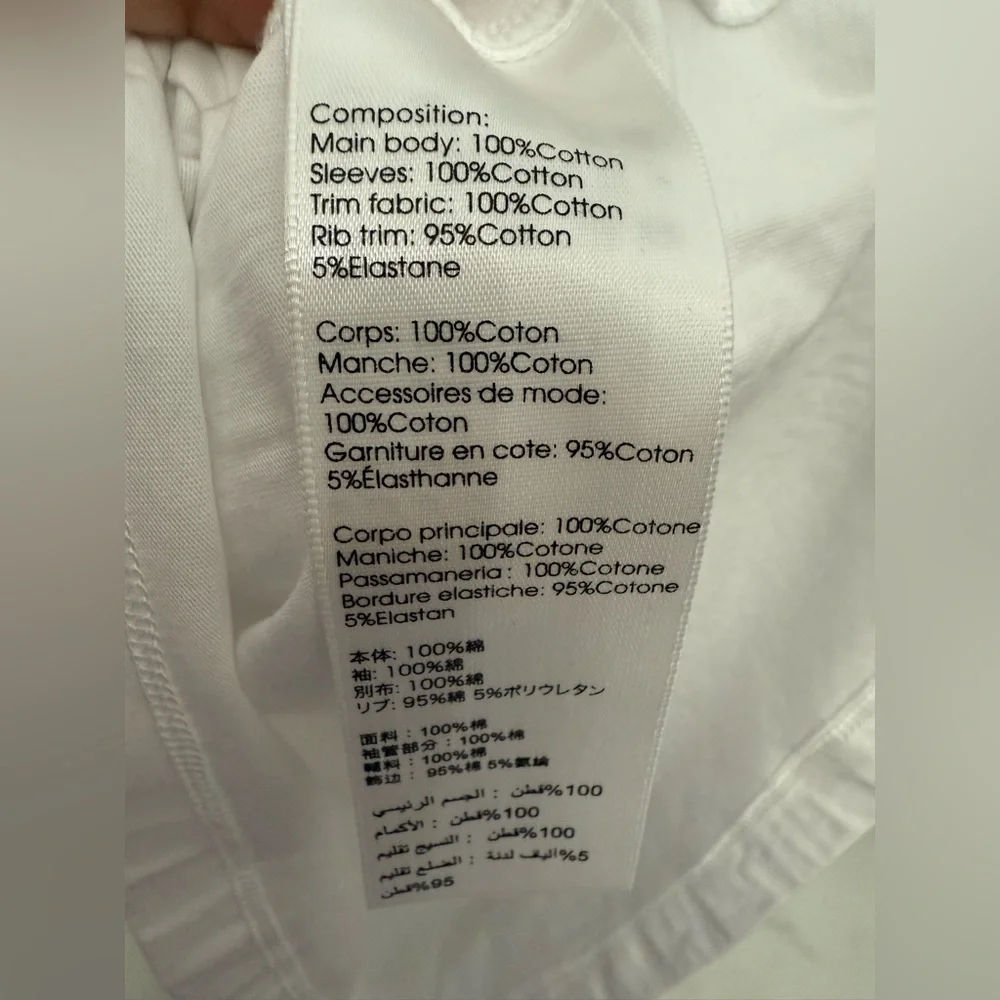 3.1 Phillip Lim White Broderie Anglaise Cotton Puff Sleeve Top Crewneck Xsmall - Picture 7 of 7